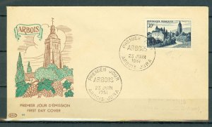 FRANCE 1951 CASTEL  #568 on FDC...NICE CACHET