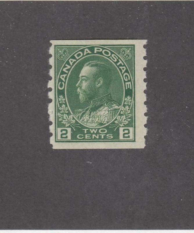 CANADA (MK644) # 128 FVF-MNH  2cts  KGV ADMIRAL COIL ISSUE/GREEN  CAT VALUE $75