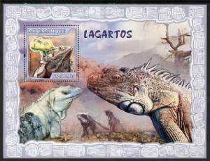 Mozambique 2007 Lizards perf souvenir sheet unmounted min...