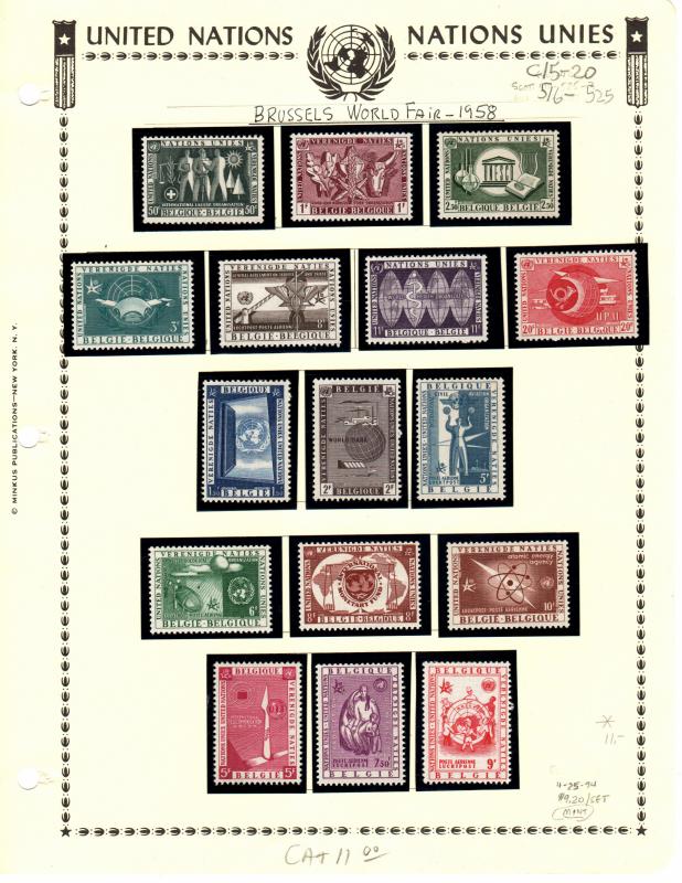 Belgium 516 - 525 + C15 - C20 MNH cat $11.00