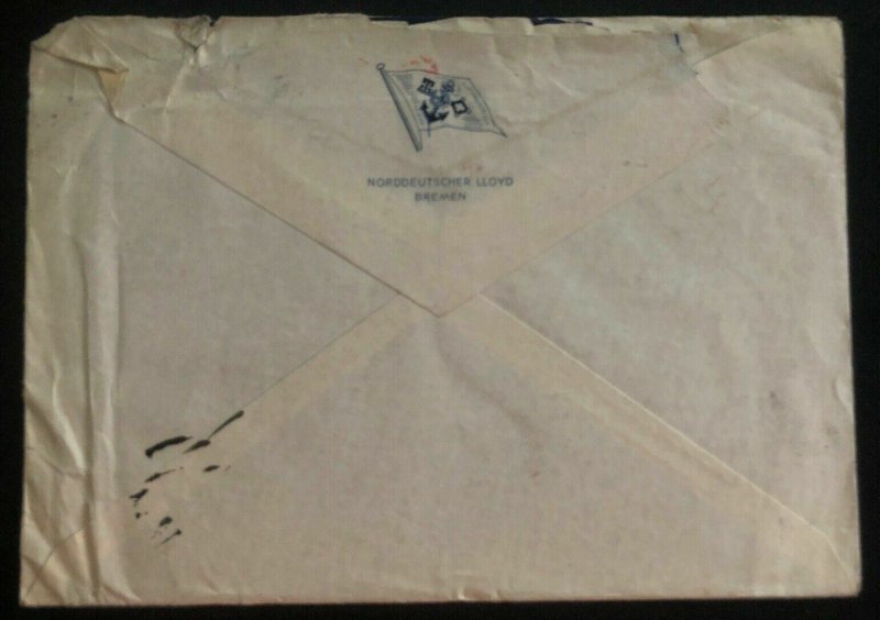 1937 Penang Malaya Airmail cover to Portland OR USA Shop By Telephone Cancel