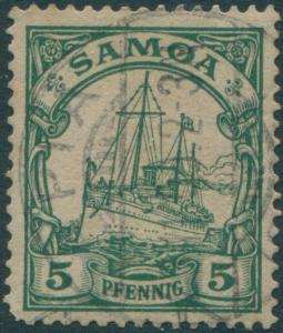 Samoa 1900 SGG8 5pf green Yacht FU