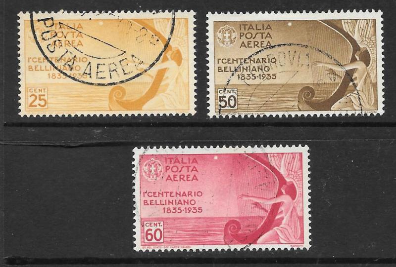 Italy Scott #C79 - C81 Used set Bellini Airmail Stamps 2018 CV $56.50