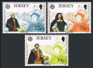 Jersey 593-595,MNH.Michel 574-576. EUROPE CEPT-1992,Columbus-500