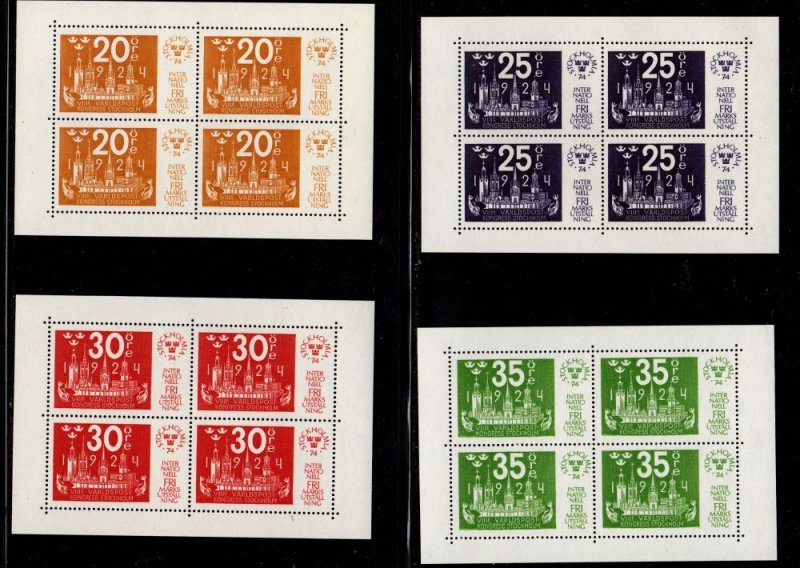 Sweden 1045-48 1974 Stockholmia 74 stamp sheets mint NH