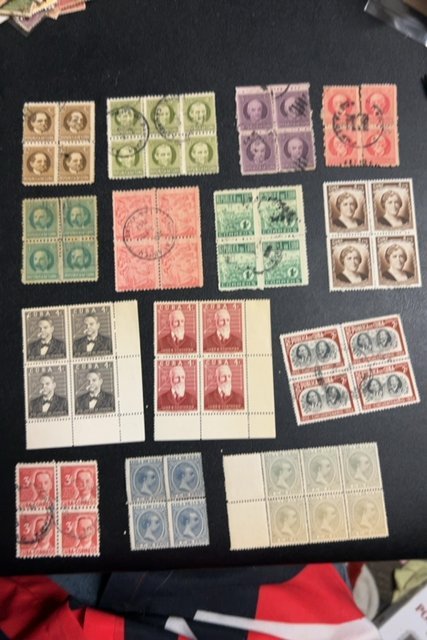 Cuba lot of blocks of 4 and 6 mint and used