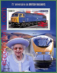 B1554 - GUINE-BISSAU - ERROR MISPERF Stamp Sheet - 2023 - British Railways, Train-