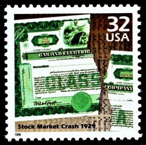 US 3184o MNH VF 32 Cent Stock Market Celebrate the Century 1920