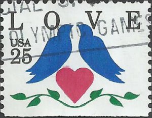 # 2441 USED LOVE STAMP 2 DOVES    