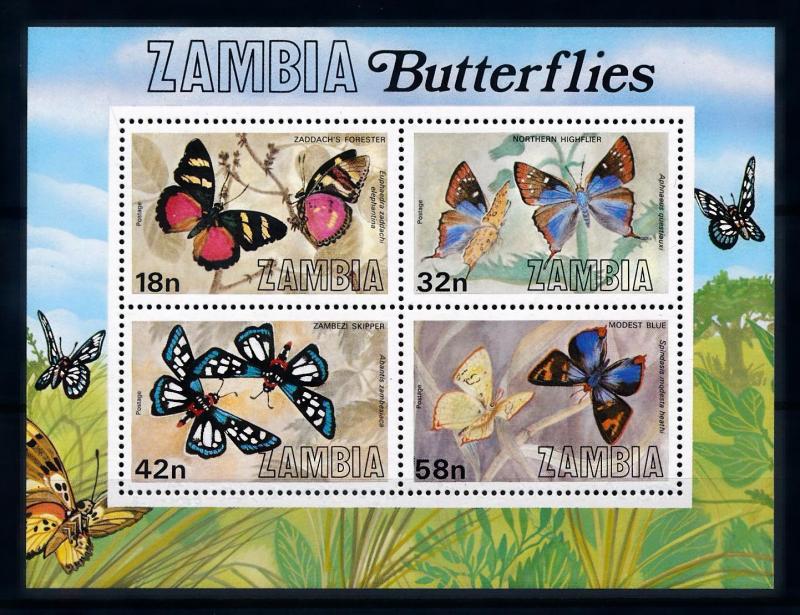 [70680] Zambia 1980 Insects Butterflies Souvenir Sheet MNH