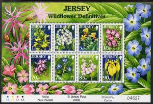 Jersey 2005-07 Wild Flowers perf m/sheet of 8 (1p, 3p, 5p...