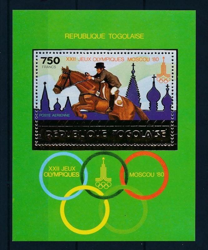 [55592] Togo 1980 Olympic games Moscow Equestrian Horse MNH Sheet