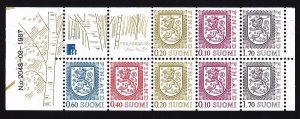 Finland 712a MNH FINLANDIA 88 Arms Booklet Pane of 8