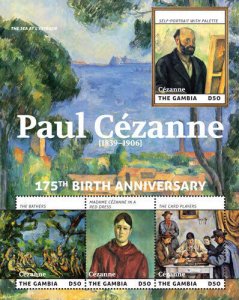 Gambia 2014 - Birth of Paul Cezanne - Sheet of 3 stamps - Scott #3577 - MNH