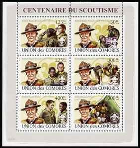 COMORO IS - 2008 - Scouting Centenary - Perf 6v Sheet - MNH - Private Issue