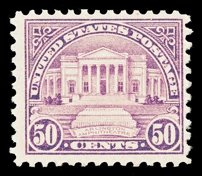 Scott 570 1922 50c Arlington Perf 11 Flat Plate Issue Mint F-VF OG LH Cat $32.50