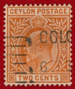 CEYLON Sc 178a USED - 1904 2c King Edward VII - Bright, orange color - See Desc