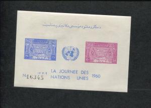 Lot of 2 Afghanistan Souvenir Stamp Sheets #476-477 United Nations Globe & Flag