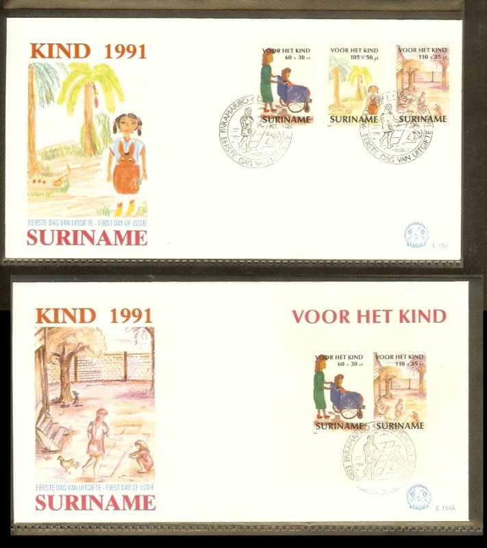 1991 - Rep. Surinam FDC E151+A - Childhood - Children stamps [LN019]