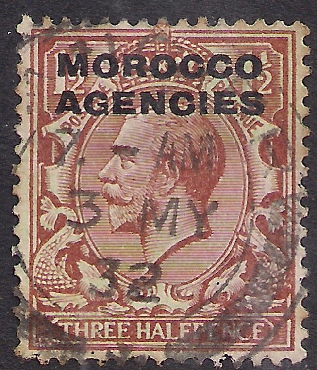 Morocco Agencies 1925 KGV 1 1/2d Brown used SG 56 ( R907 )