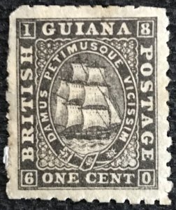 British Guiana #50 *MH* Single Paper Adhesion SP Seal of Colony Ship L21