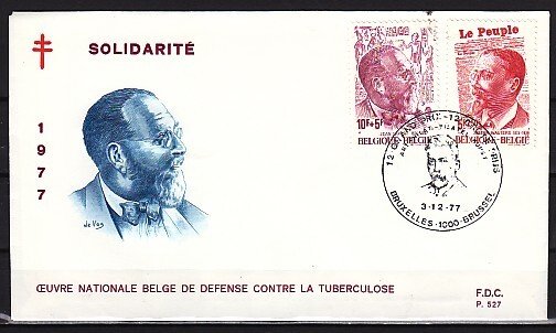 Belgium, Scott cat. B960, B962 only. Editor & Composer. First day cover. ^