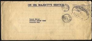 BAHAMAS 1951 OHMS cover to USA, Crown circle PAID AT BAHAMAS..............20034w