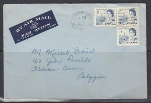 Canada - Jan 1968 Thetford Mines Air Mail Cover to Belgium