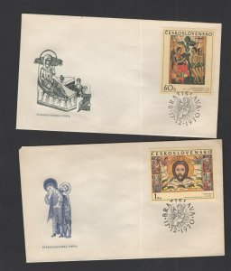 Czechoslovakia #1722-25  (1970 Slovak Ikons set) on 4 unaddressed cachet FDC