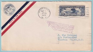 UNITED STATES  FIRST FLIGHT COVER - 1928 FROM HIGH POINT NORTH CAROLINA - CV423