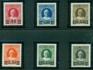 VATICAN CITY #35-40, Complete set, og, VLH, VF, Raybaudi cert, Scott $1,635.00