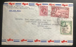 1942 Kingston Jamaica Commercial Airmail Cover To Montreal Canada