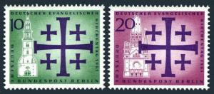 Germany-Berlin 9N193-N194 blocks/4,MNH.Protestants meeting,1961.St Mary's Church