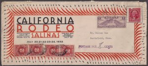 SALINAS RODEO CALIFORNIA HISTORY w #C12 & 2c 707 POSTAGE DUE for second OZ.!