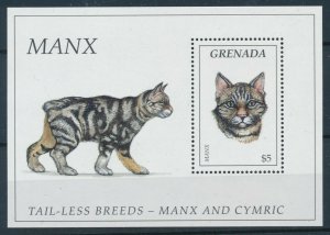 [109191] Grenada 1995 Cats Manx Souvenir Sheet MNH