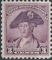 US 708 (mlh) 3¢ Washington portrait by Peale, dp vio (1932)