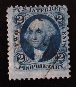 US #R13 Used 2c Proprietary Blue Revenue Stamp Fine 1862