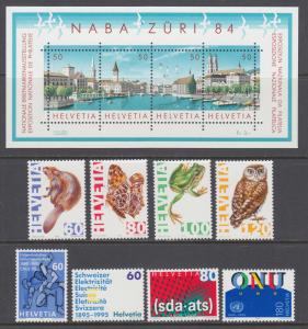 Switzerland Sc 749/955 MNH. 1984-95 issues, 3 complete sets, VF.