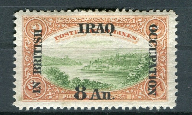 IRAQ; 1918 BRITISH OCCUP. No Wmk issue Mint hinged 8a. value