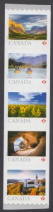 Canada- #3433a From Far and Wide, Vertical Coil Strip of Five (2024) - MNH