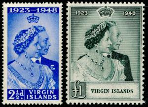 BRITISH VIRGIN ISLANDS SG124-125, COMPLETE SET, NH MINT. Cat £16. RSW.