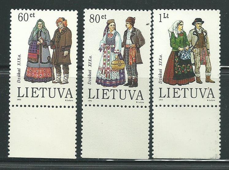 1993 Lithuania Unused Never Hinged Scott Catalog Numbers 465-467