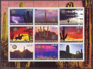 Congo 2003 Cactus Rotary sheet MNH Private