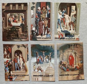 Umm al Qiwain 1972 Easter Paintings IMPERF, MNH.  Mi 515-520, CV €5.00. Jesus