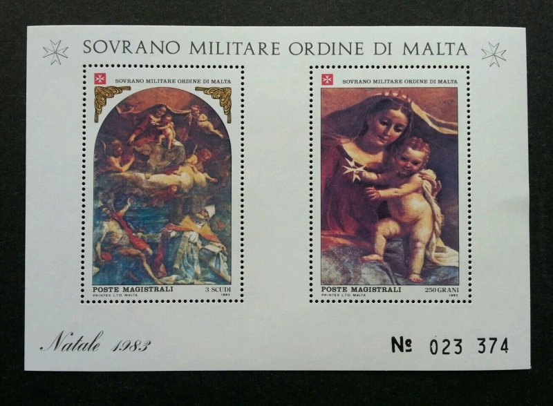 Malta Sovereign Military Order Of Malta Christmas Paintings Mattia 1983 (ms) MNH
