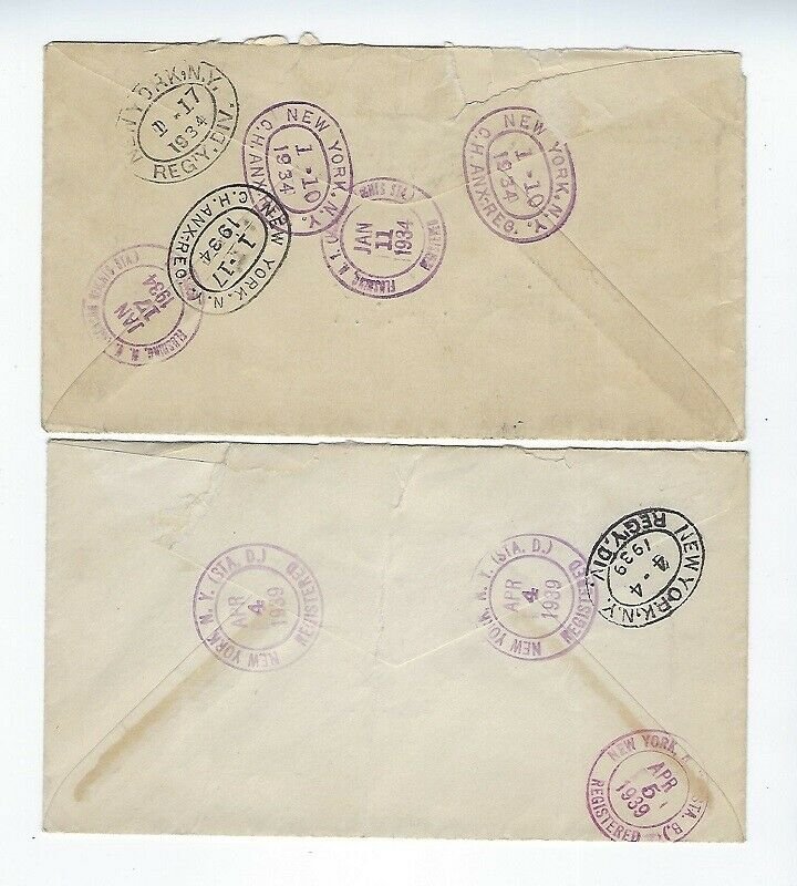 4 INTERESTING REGISTERED MAIL COVERS FROM THE 1930s - Q164