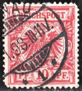 Germany: SC#48 10Pf Imperial Eagle in a Circle (1889) Used