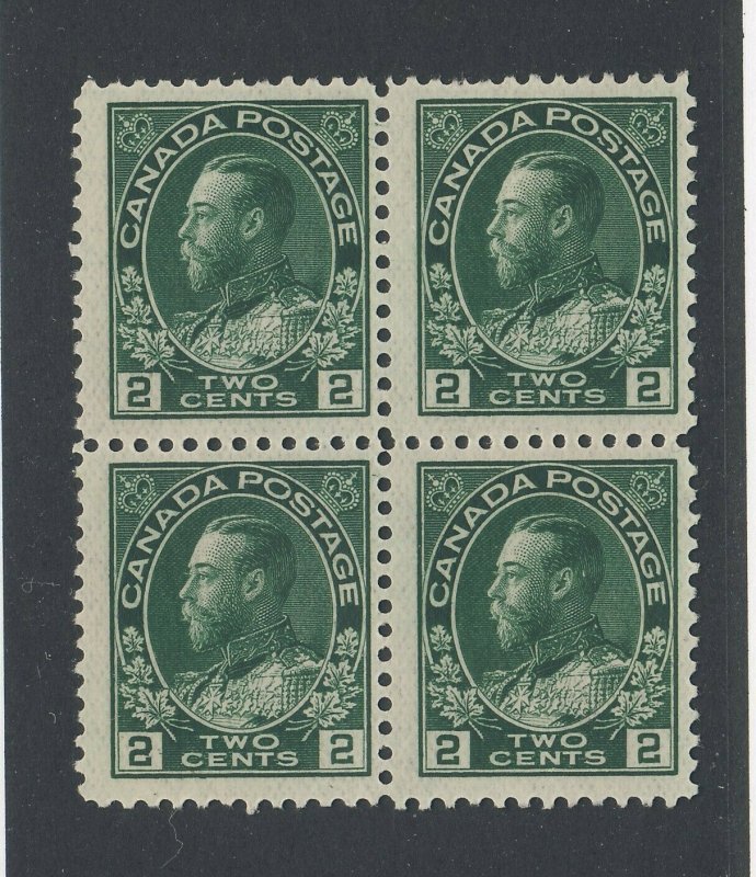 4x Canada MNH Admiral Stamps Block 0f 4 #107-2c MNH F/VF Guide Value= $150.00+