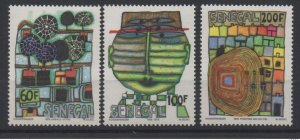 Senegal 1979 / 1980 Mi. 705 - 707 Friedensreich Hundertwasser MNH RARE-