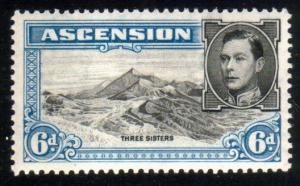 ASCENSION 1938-53 GVI 6d perf 13½ fine mint hinged SG43....................51627